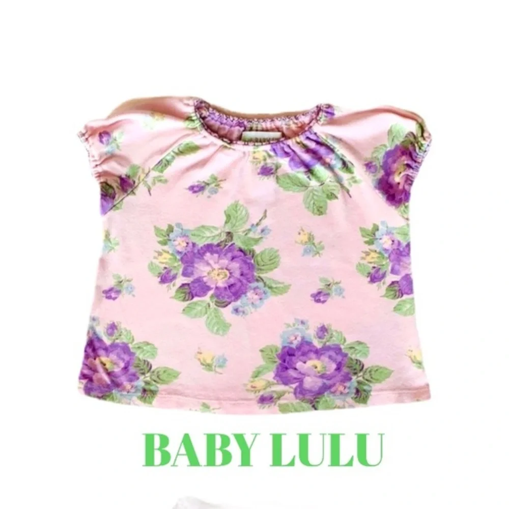 BABY LULU Pink & Purple Floral Top 3 3T - Picture 1 of 6